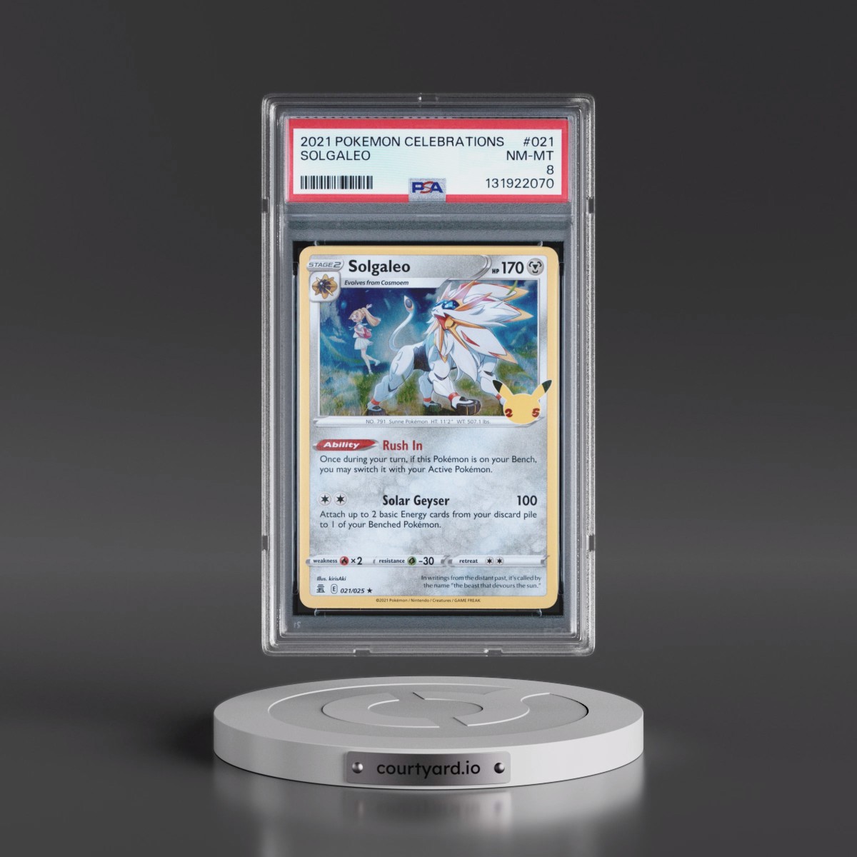 2021 Pokémon Celebrations #021 Solgaleo (PSA 8 NM-MT)