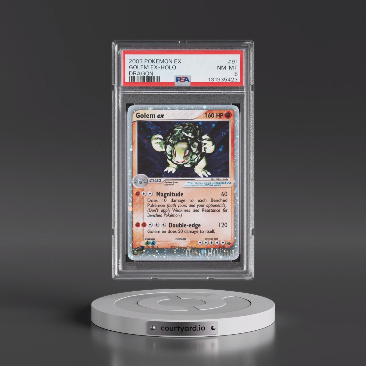 2003 Pokémon EX Dragon #91 Golem EX - Holo Holo (PSA 8 NM-MT)