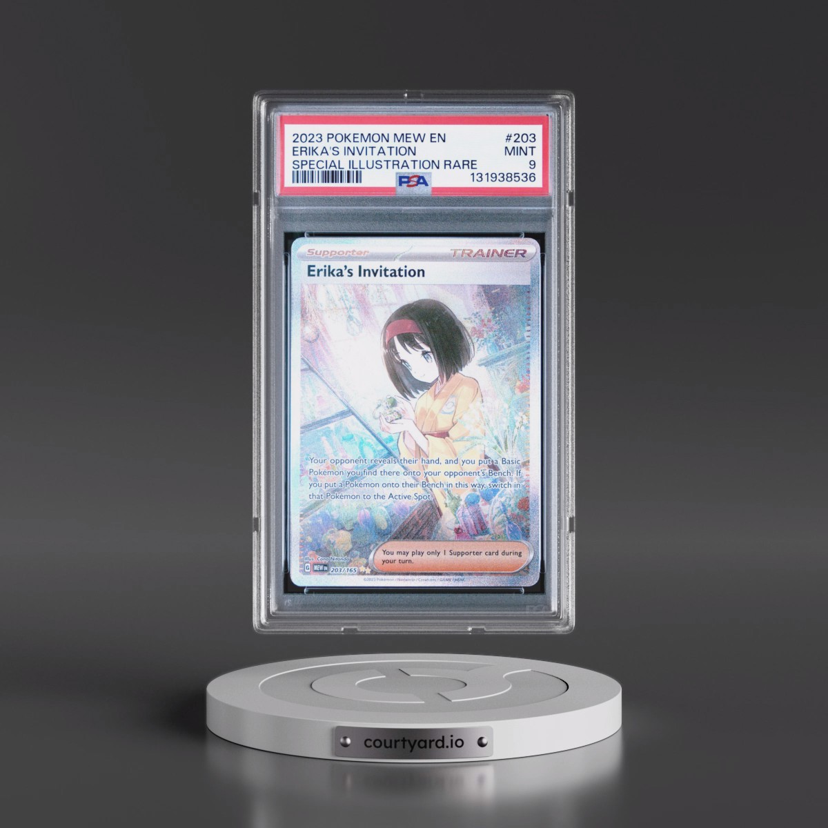 2023 Pokémon Mew EN-151 #203 Erika's Invitation - Special Illustration Rare (PSA 9 MINT)