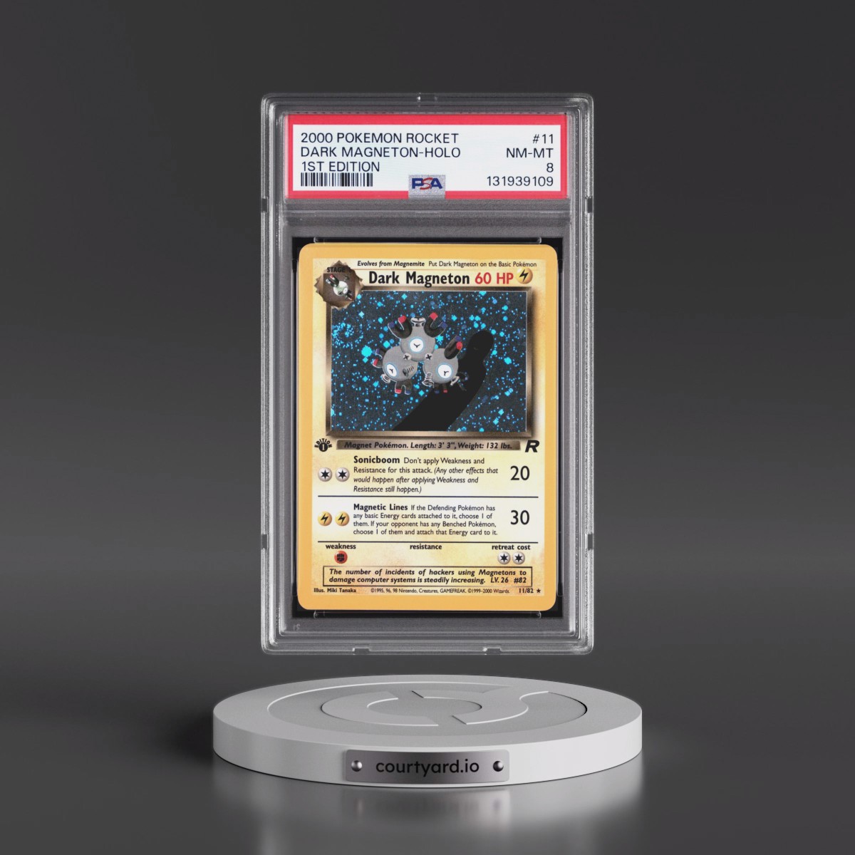 2000 Pokémon Rocket #11 Dark Magneton - 1st Edition Holo (PSA 8 NM-MT)