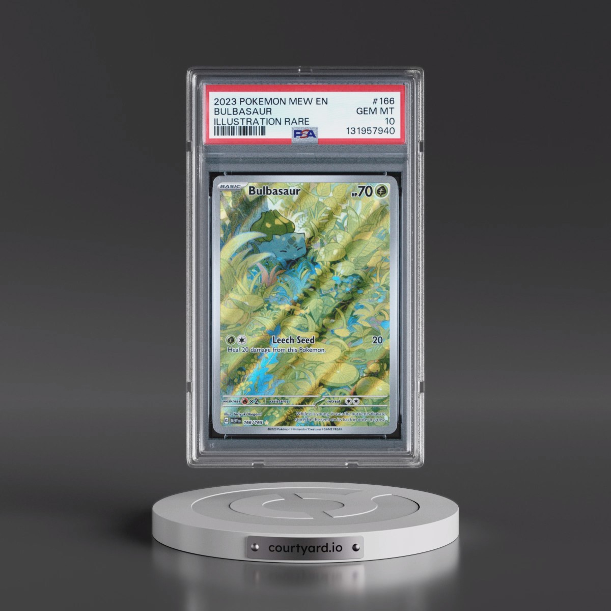 2023 Pokémon Mew EN-151 #166 Bulbasaur - Illustration Rare (PSA 10 GEM MINT)