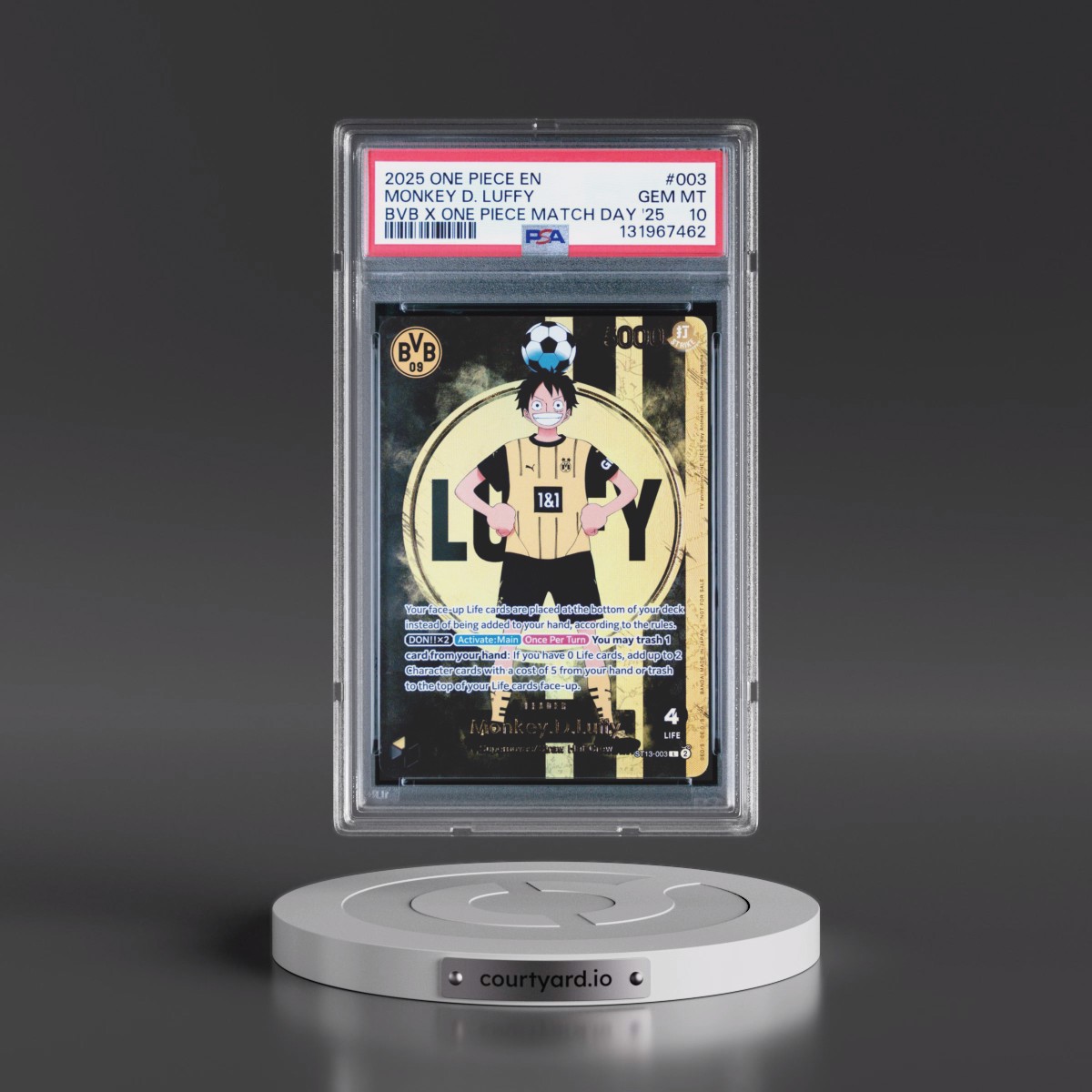2025 One Piece Promos Monkey D. Luffy - Bvb X One Piece Match Day 2025 #003 PSA 10