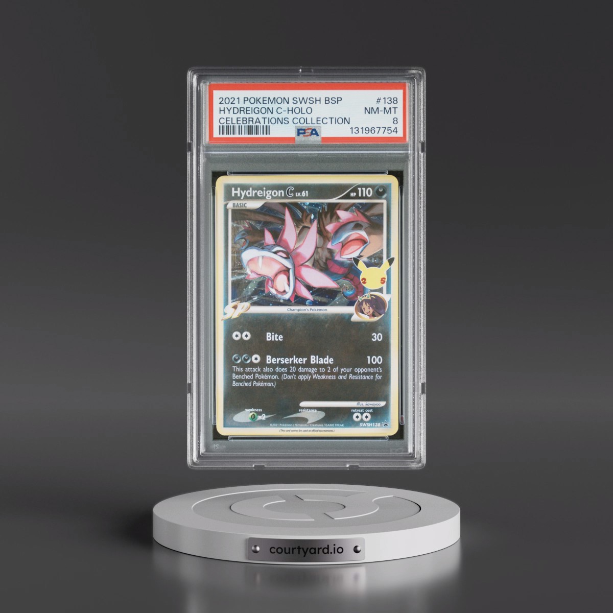 2021 Pokémon Swsh Black Star Promo #138 Hydreigon C - Holo Celebrations Collection (PSA 8 NM-MT)