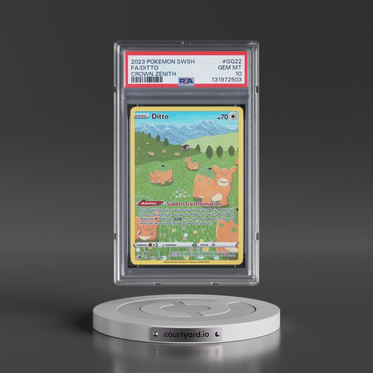 2023 Pokémon Sword and Shield Crown Zenith #GG22 Ditto - Full Art (PSA 10 GEM MINT)