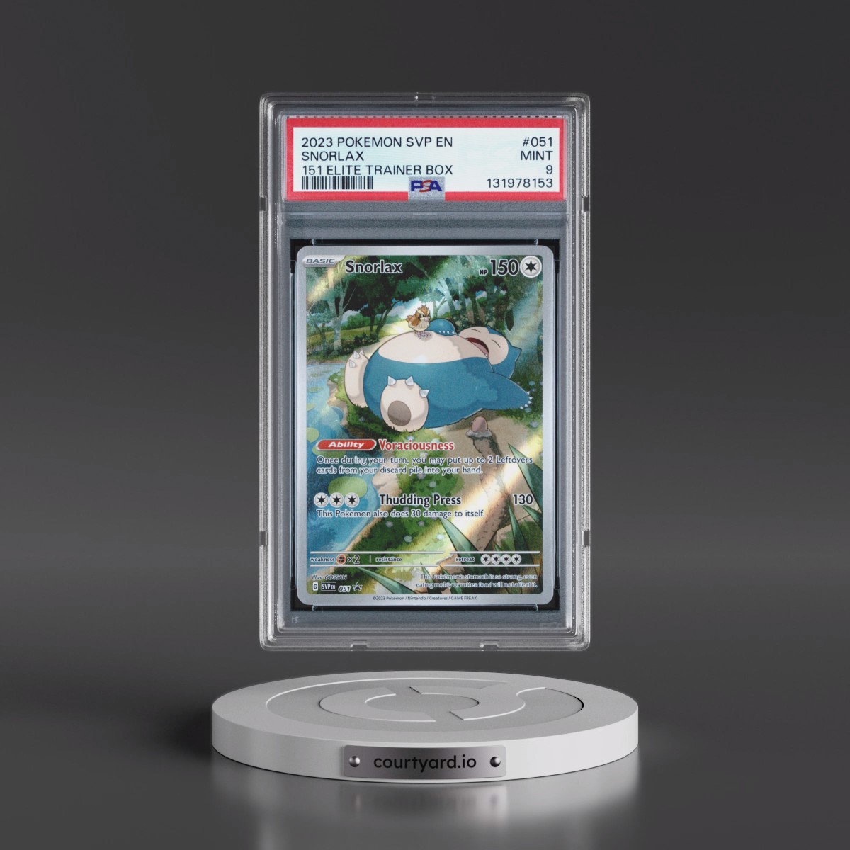 2023 Pokémon Svp EN-SV Black Star Promo #051 Snorlax - 151 Elite Trainer Box (PSA 9 MINT)