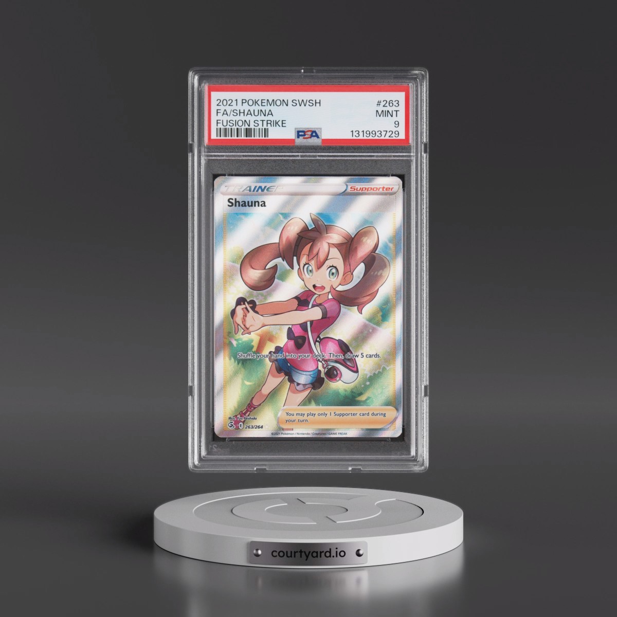 2021 Pokémon Sword & Shield Fusion Strike #263 Shauna - Full Art (PSA 9 MINT)