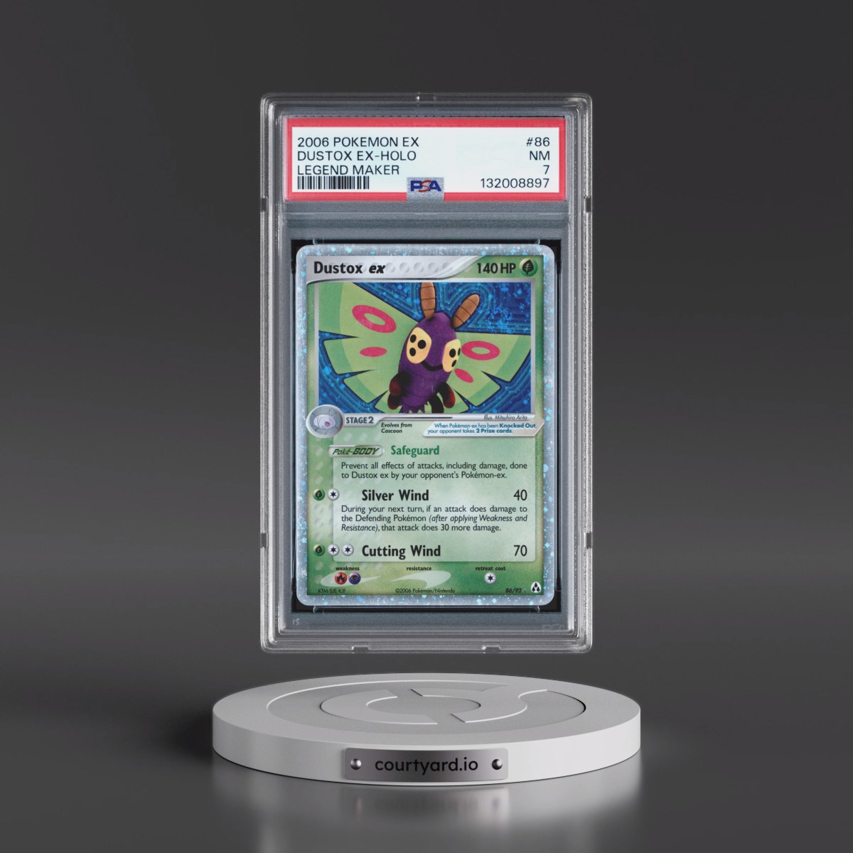 2006 Pokémon EX Legend Maker #86 Dustox EX - Holo Holo (PSA 7 NM)