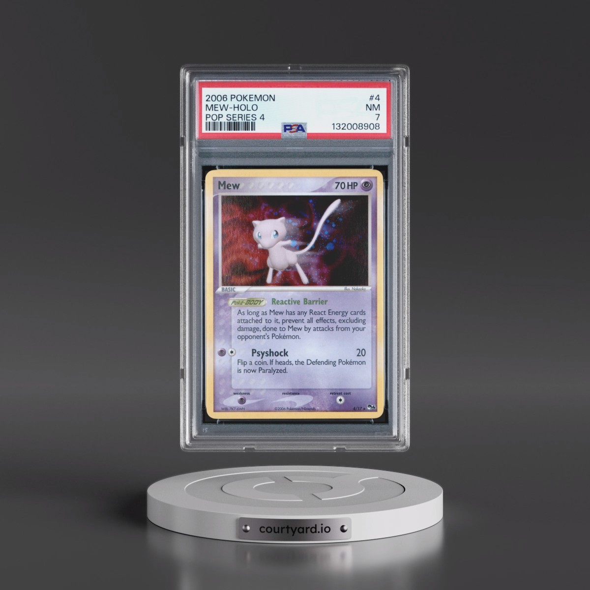 2006 Pokémon Pop Series 4 #4 Mew - Holo (PSA 7 NM)