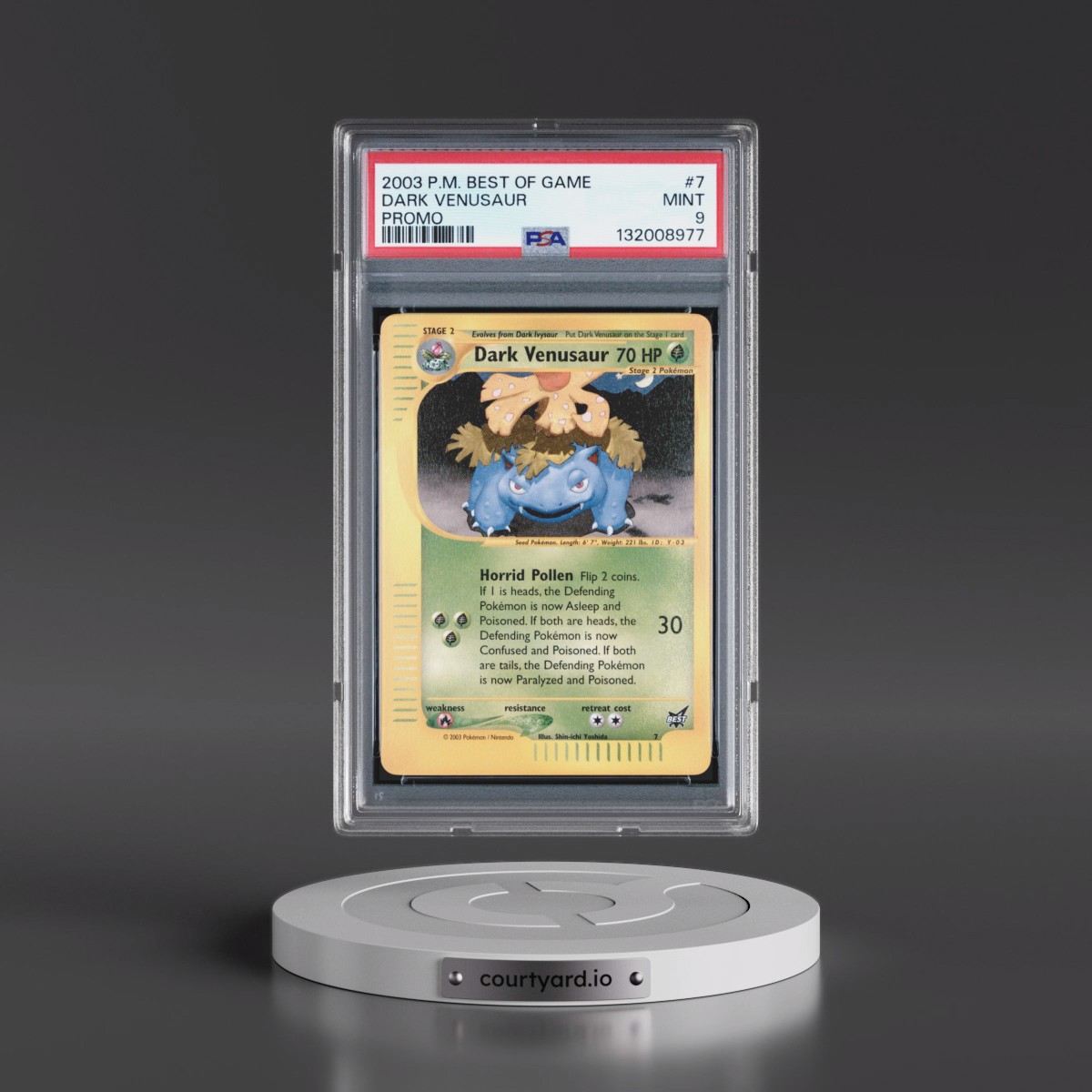 2003 Pokémon Best of Game Promo #7 Dark Venusaur (PSA 9 MINT)