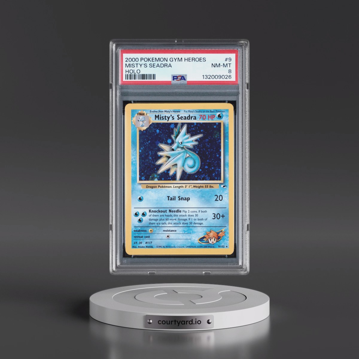 2000 Pokémon Gym Heroes #9 Misty's Seadra - Holo (PSA 8 NM-MT)