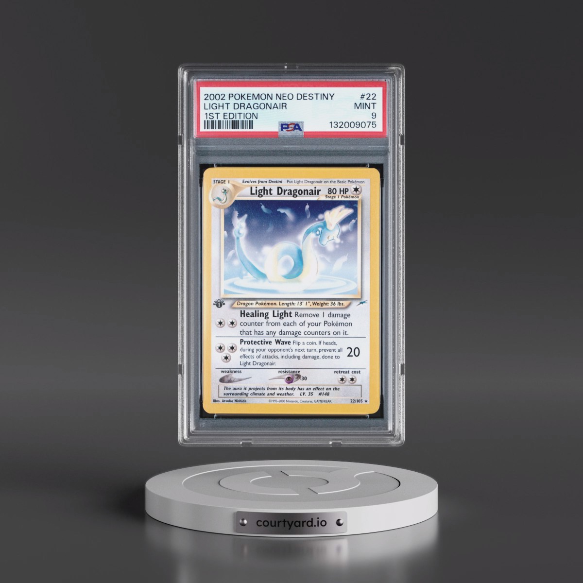 2002 Pokémon Neo Destiny #22 Light Dragonair - 1st Edition (PSA 9 MINT)