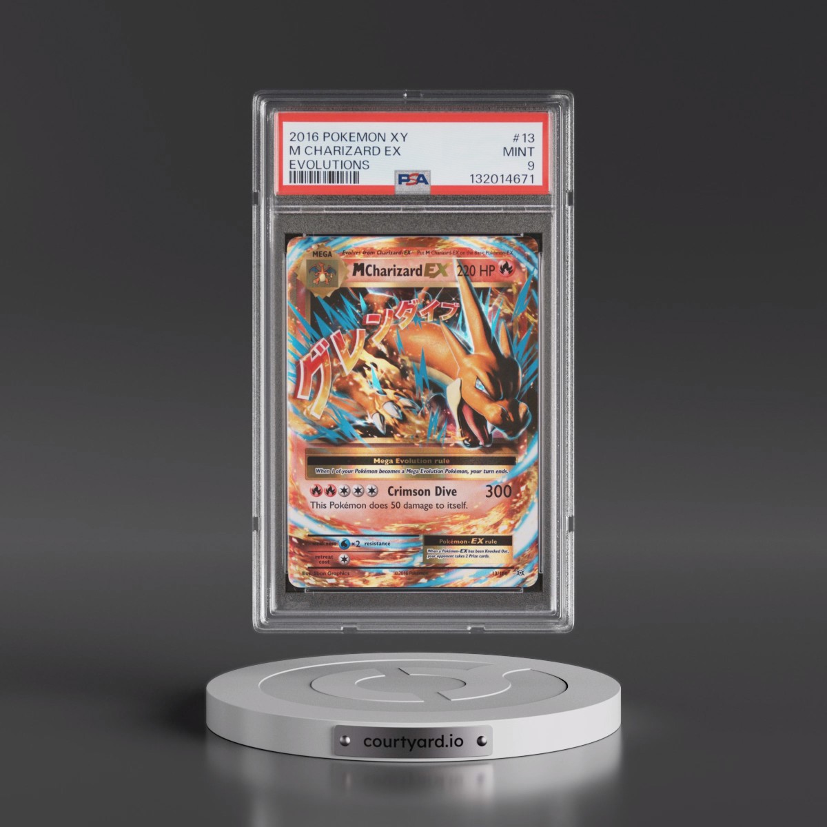 2016 Pokémon XY Evolutions #13 M Charizard EX - Holo (PSA 9 MINT)