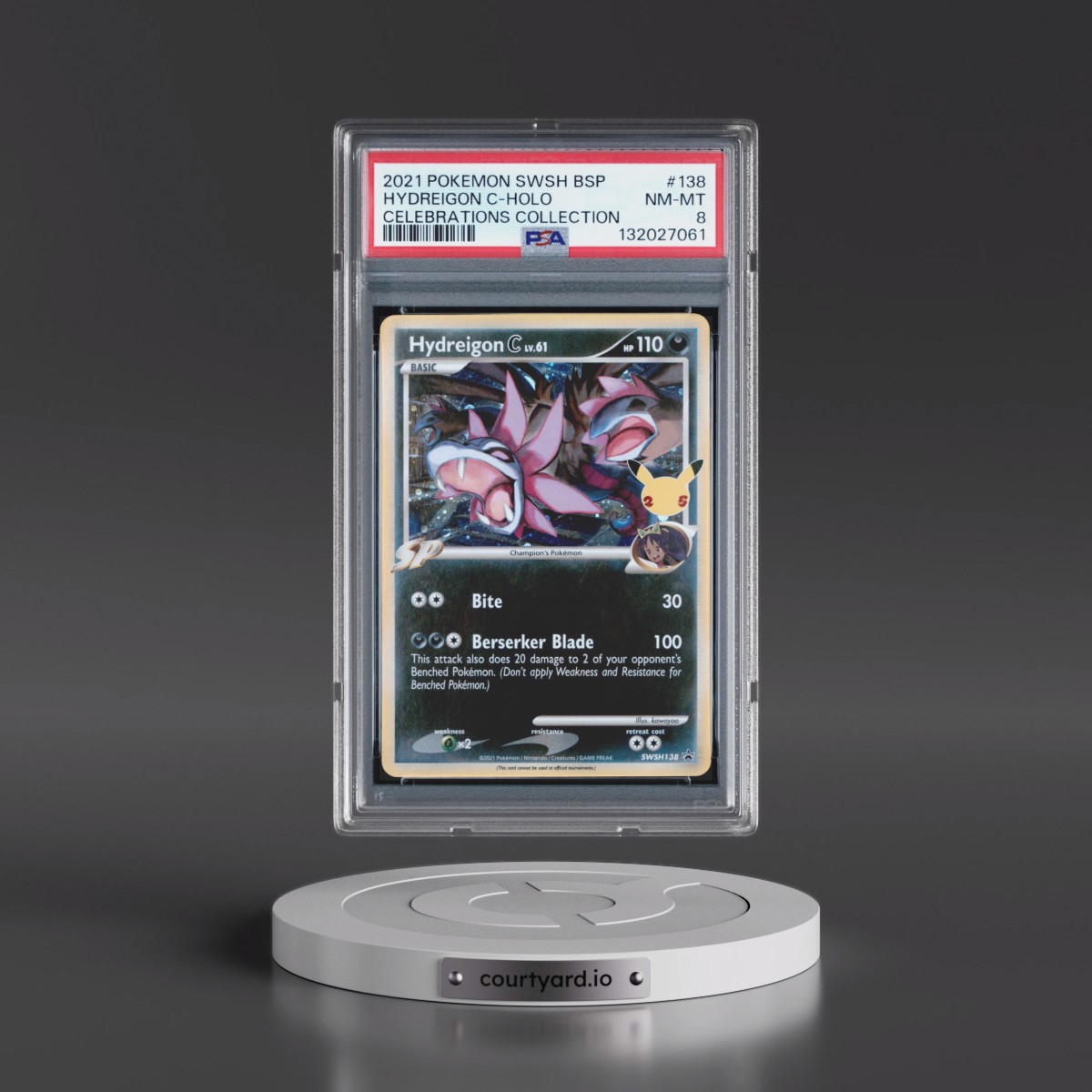 2021 Pokémon Swsh Black Star Promo #138 Hydreigon C - Holo Celebrations Collection (PSA 8 NM-MT)