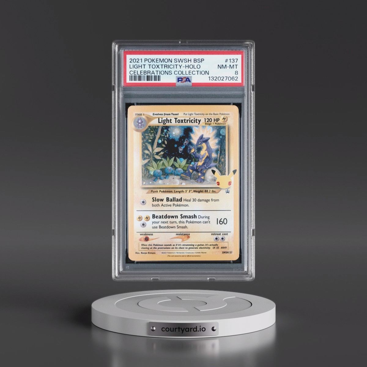 2021 Pokémon Swsh Black Star Promo #137 Light Toxtricity - Holo Celebrations Collection (PSA 8 NM-MT)