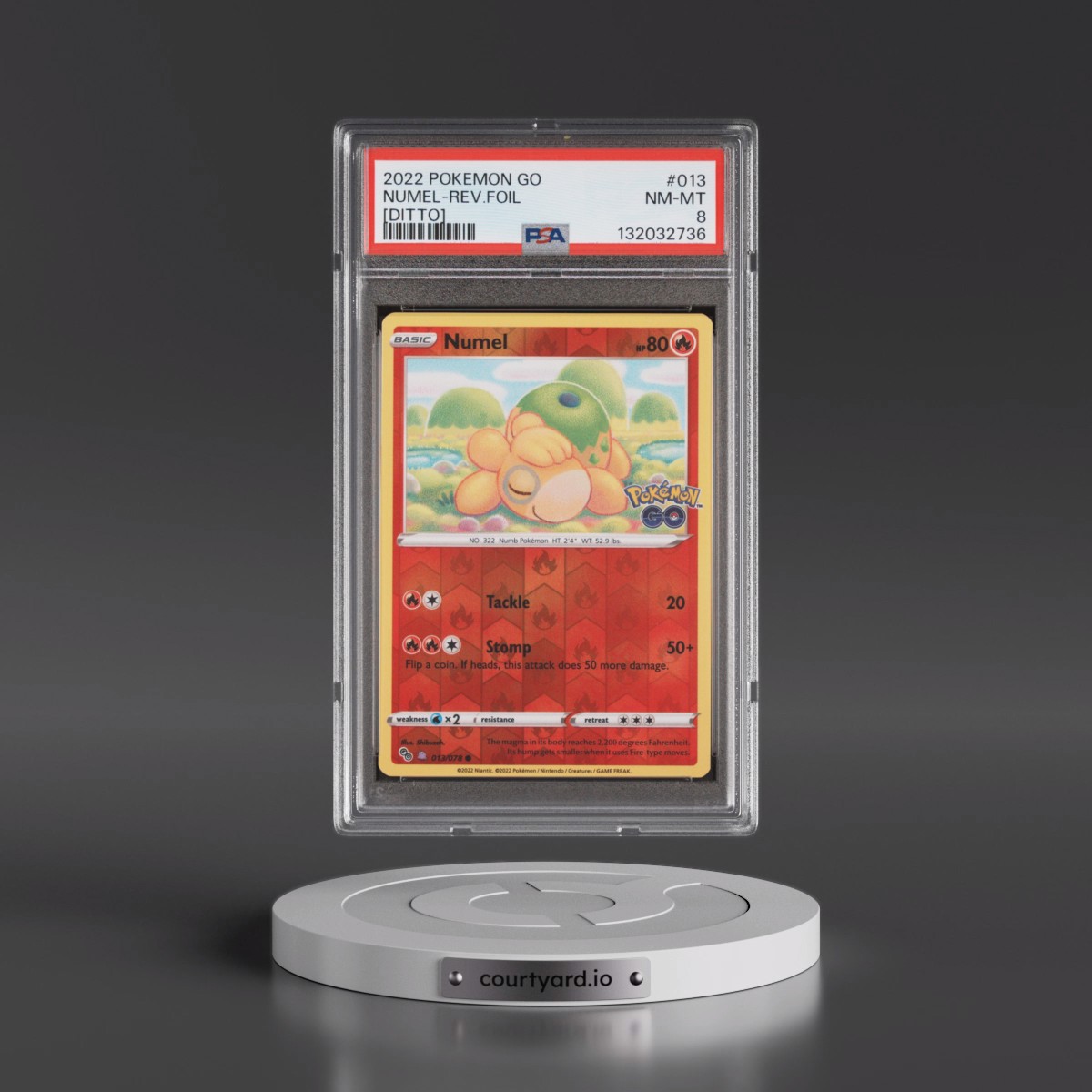 2022 Pokémon Go Numel - Reverse Foil Ditto #013 PSA 8
