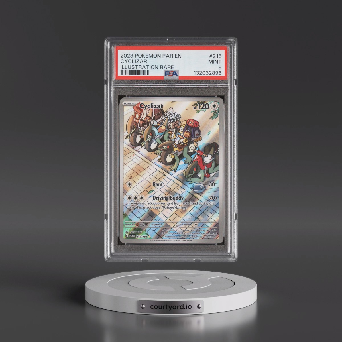 2023 Pokémon Par EN-Paradox Rift #215 Cyclizar - Illustration Rare (PSA 9 MINT)