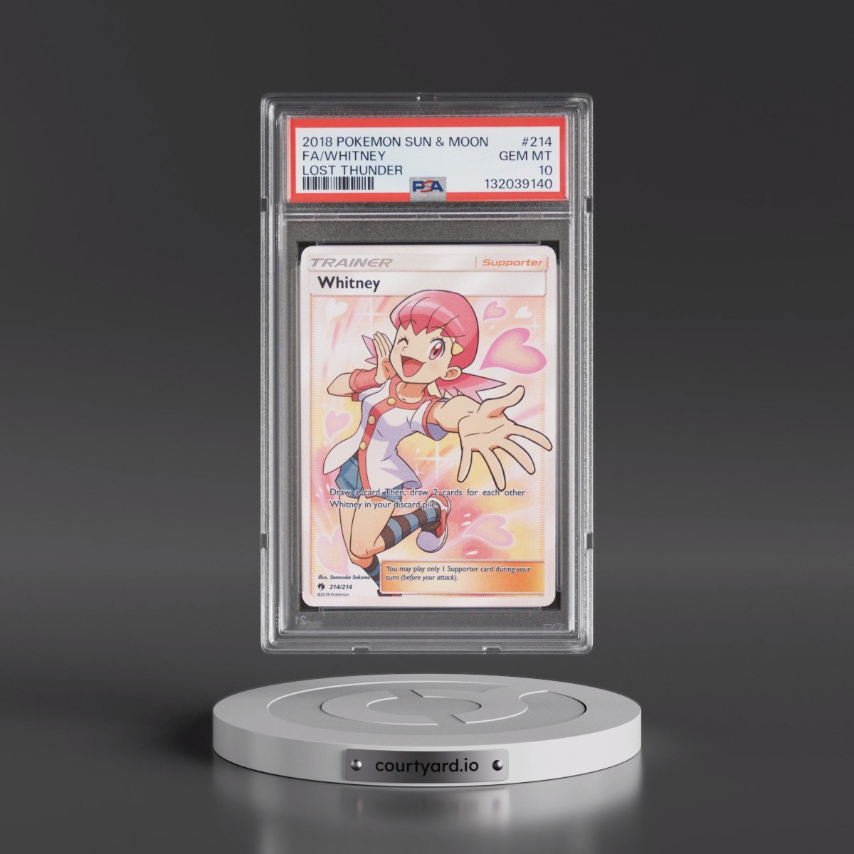 2018 Pokémon Sun & Moon Lost Thunder #214 Whitney - Full Art (PSA 10 GEM MINT)