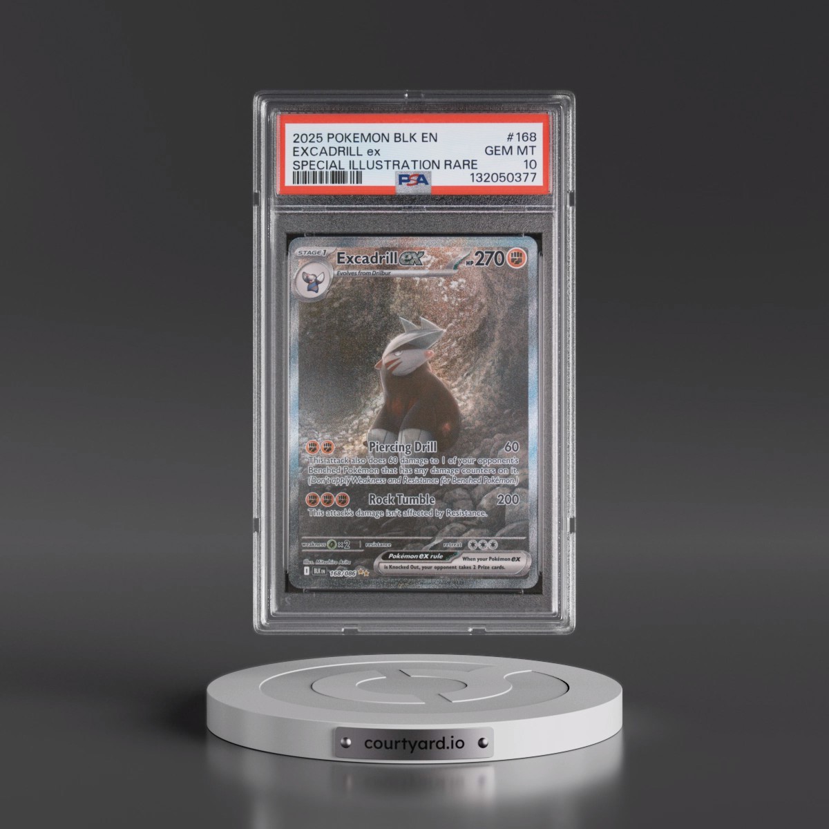 2025 Pokémon Blk EN-Black Bolt #168 Excadrill EX - Holo Special Illustration Rare (PSA 10 GEM MINT)