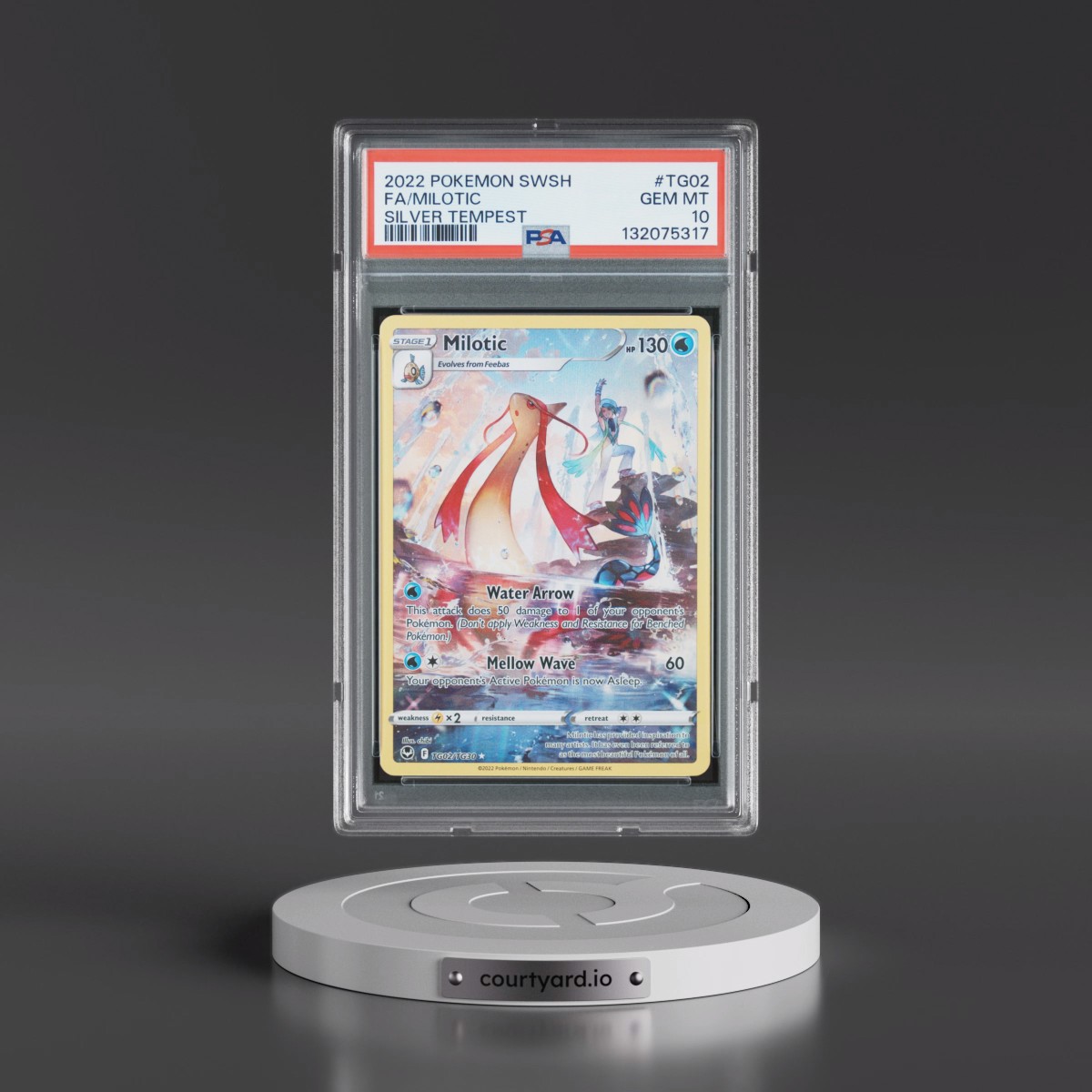 2022 Pokémon Sword & Shield Silver Tempest #TG02 Milotic - Full Art (PSA 10 GEM MINT)