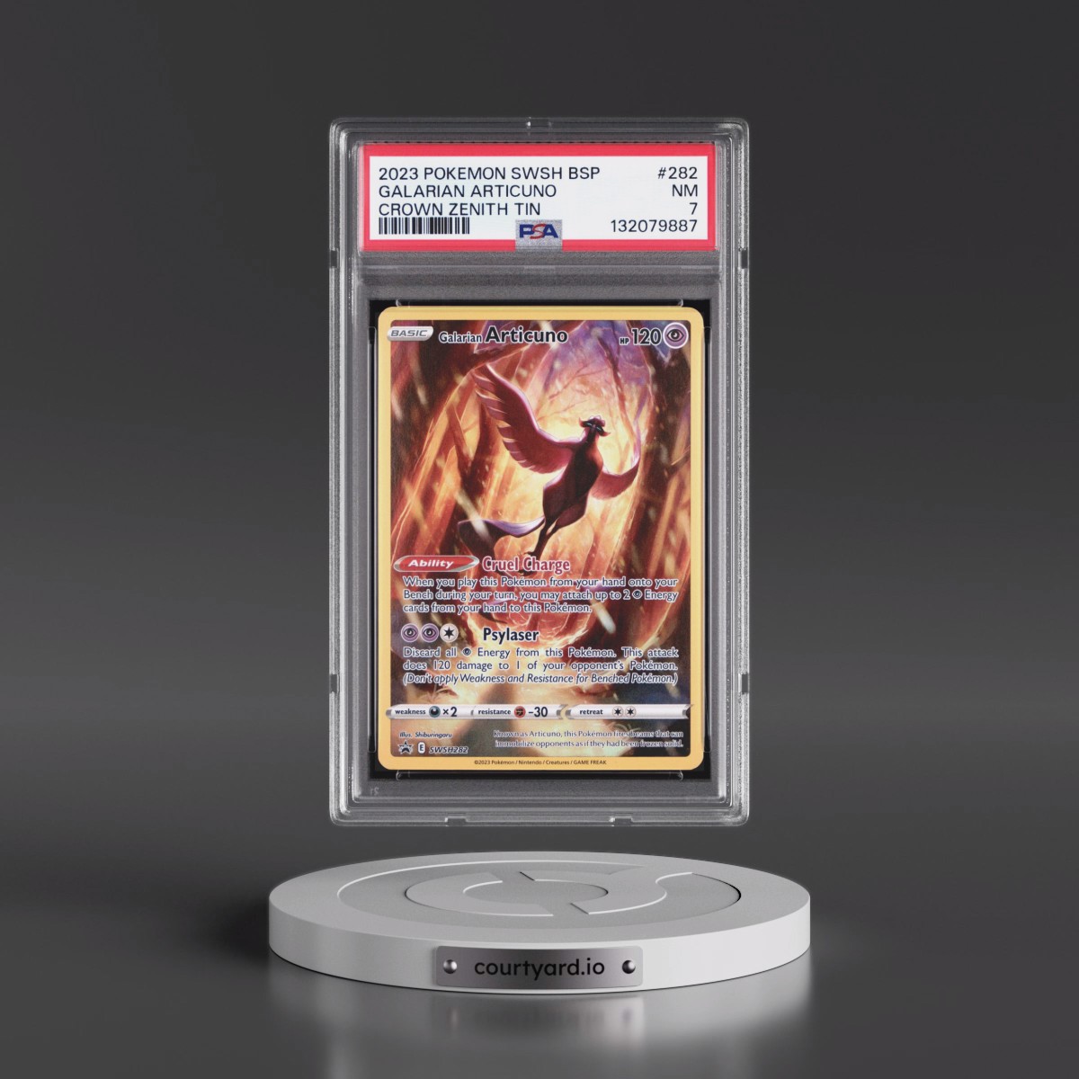 2023 Pokémon Swsh Black Star Promo #282 Galarian Articuno - Crown Zenith Tin (PSA 7 NM)