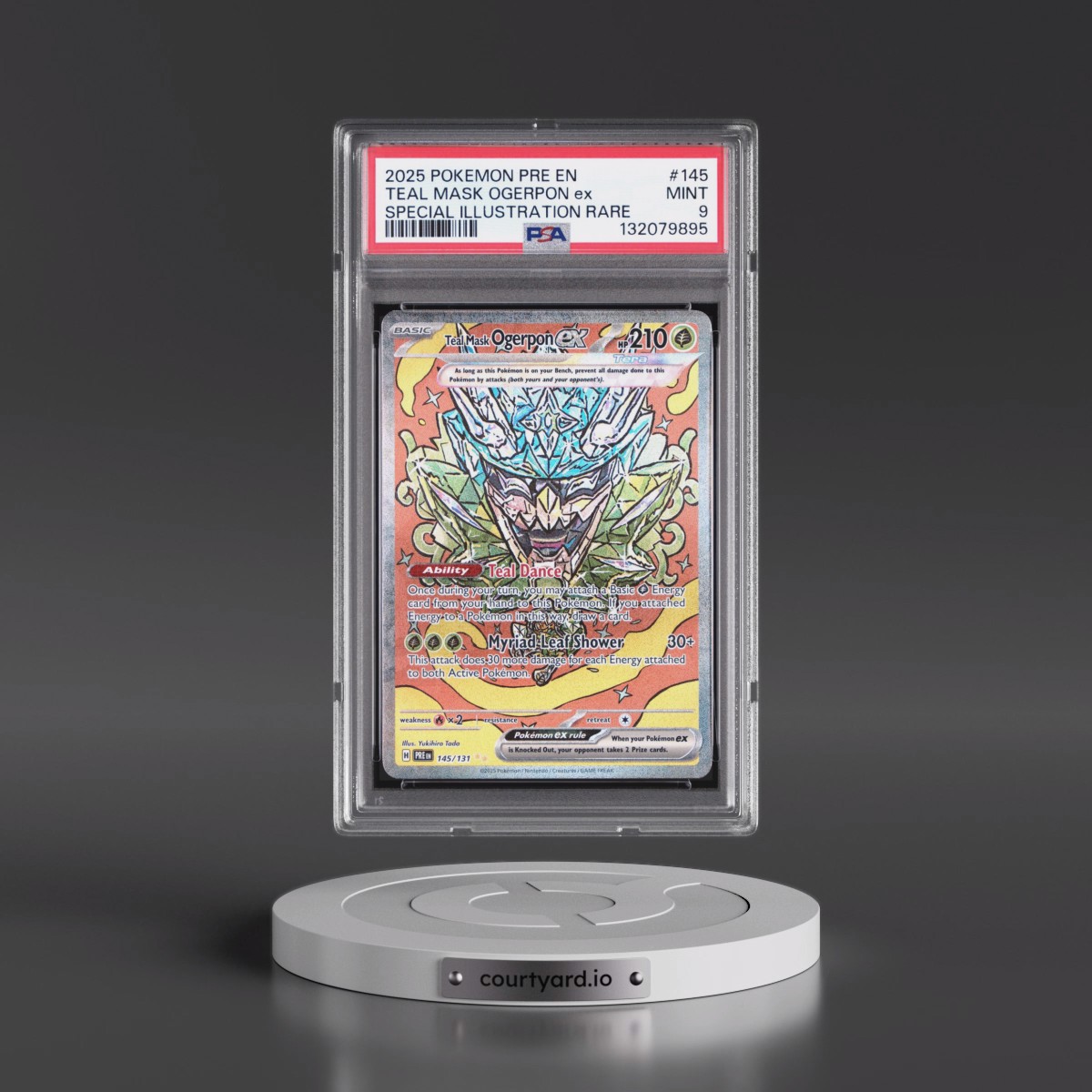 2025 Pokémon Pre EN-Prismatic Evolutions #145 Teal Mask Ogerpon EX - Holo Special Illustration Rare (PSA 9 MINT)