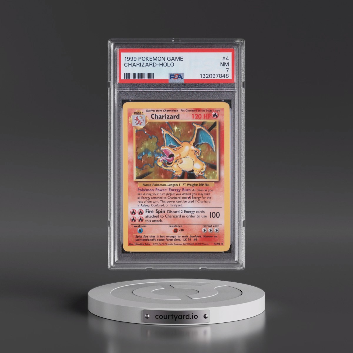 1999 Pokémon Game #4 Charizard - Holo (PSA 7 NM)