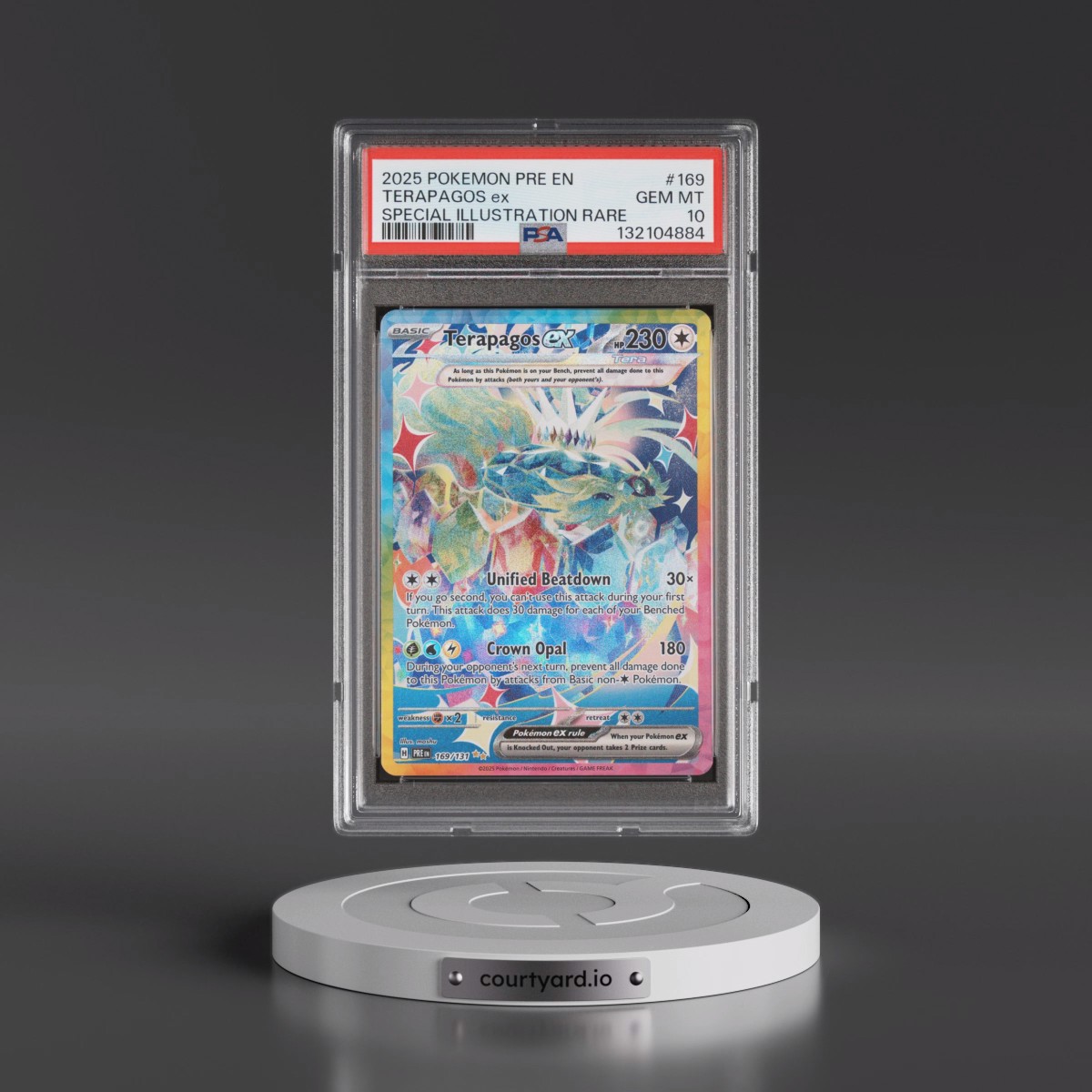 2025 Pokémon Pre EN-Prismatic Evolutions #169 Terapagos EX - Holo Special Illustration Rare (PSA 10 GEM MINT)
