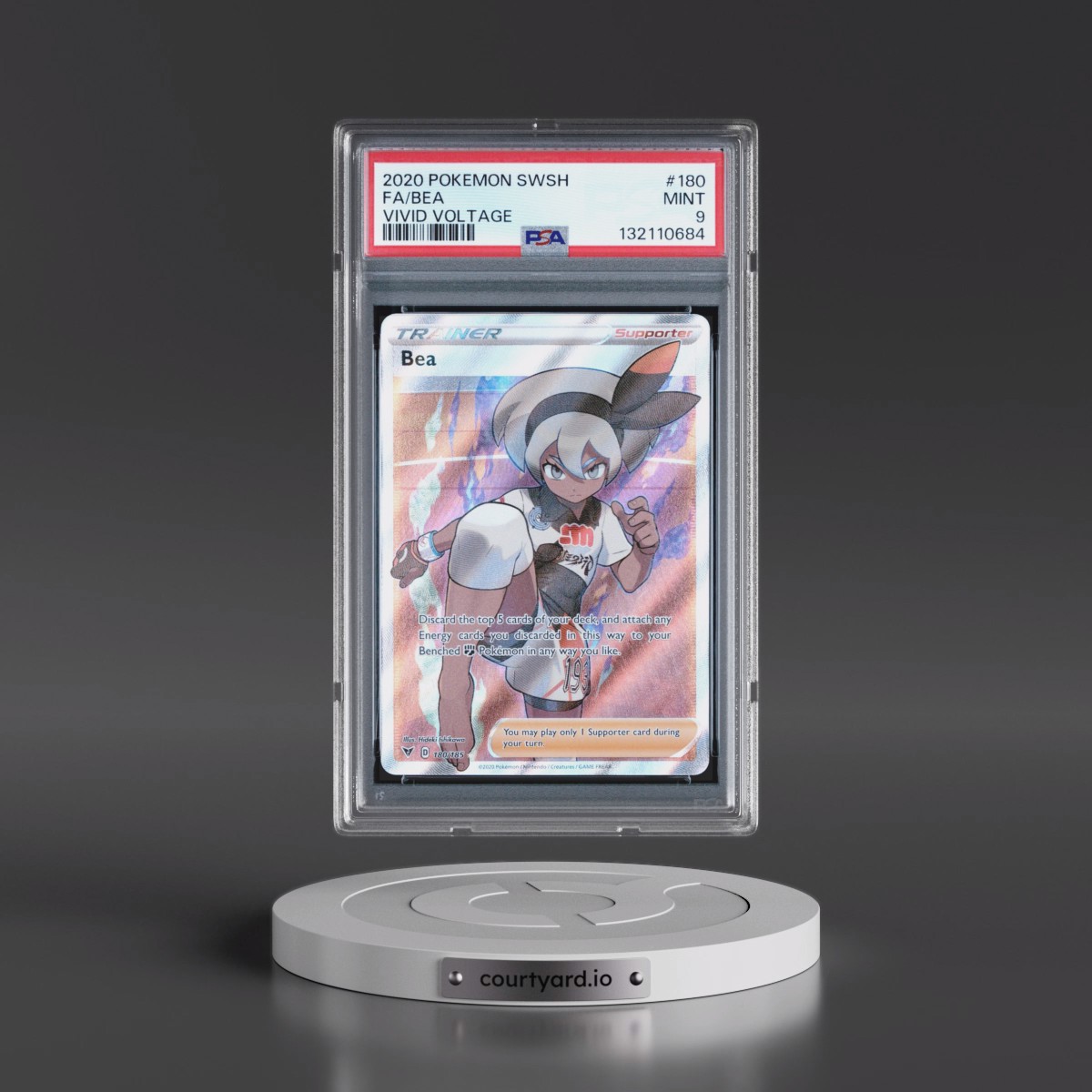 2020 Pokémon Sword & Shield Vivid Voltage #180 Bea - Full Art (PSA 9 MINT)