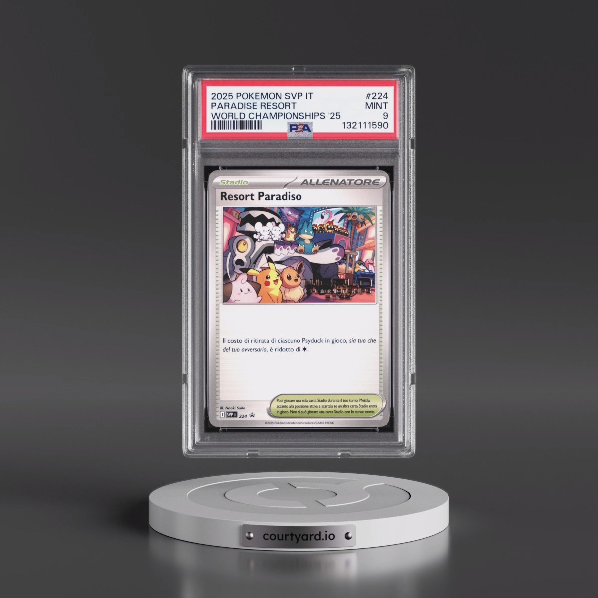 2025 Pokémon Svp It-SV Black Star Promo #224 Paradise Resort - World Championships 2025 (PSA 9 MINT)