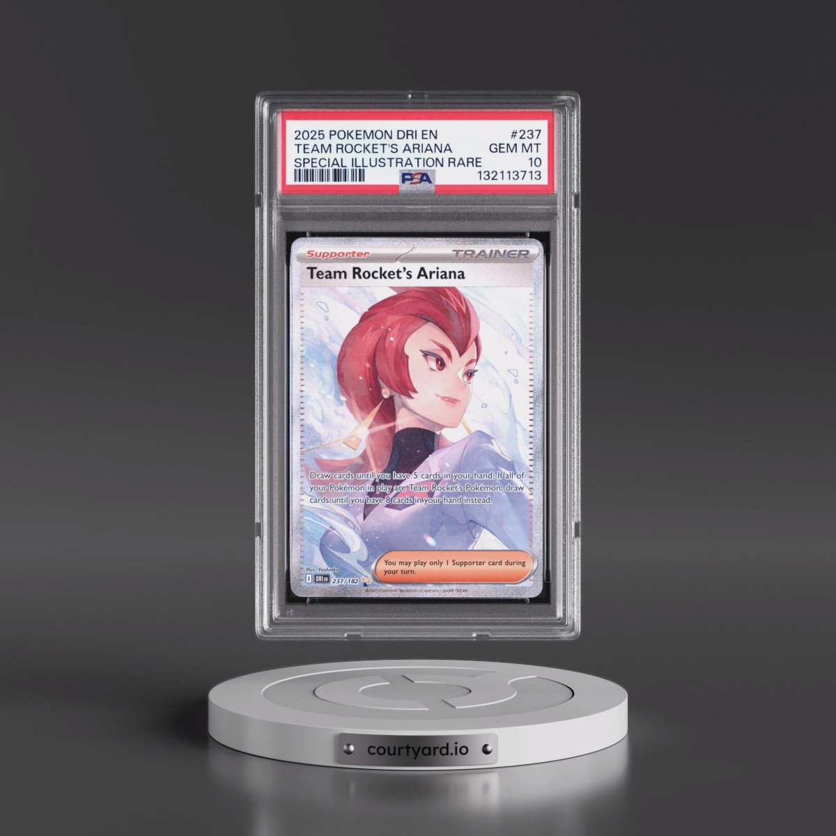 2025 Pokémon Dri EN-Destined Rivals #237 Team Rocket's Ariana - Special Illustration Rare (PSA 10 GEM MINT)