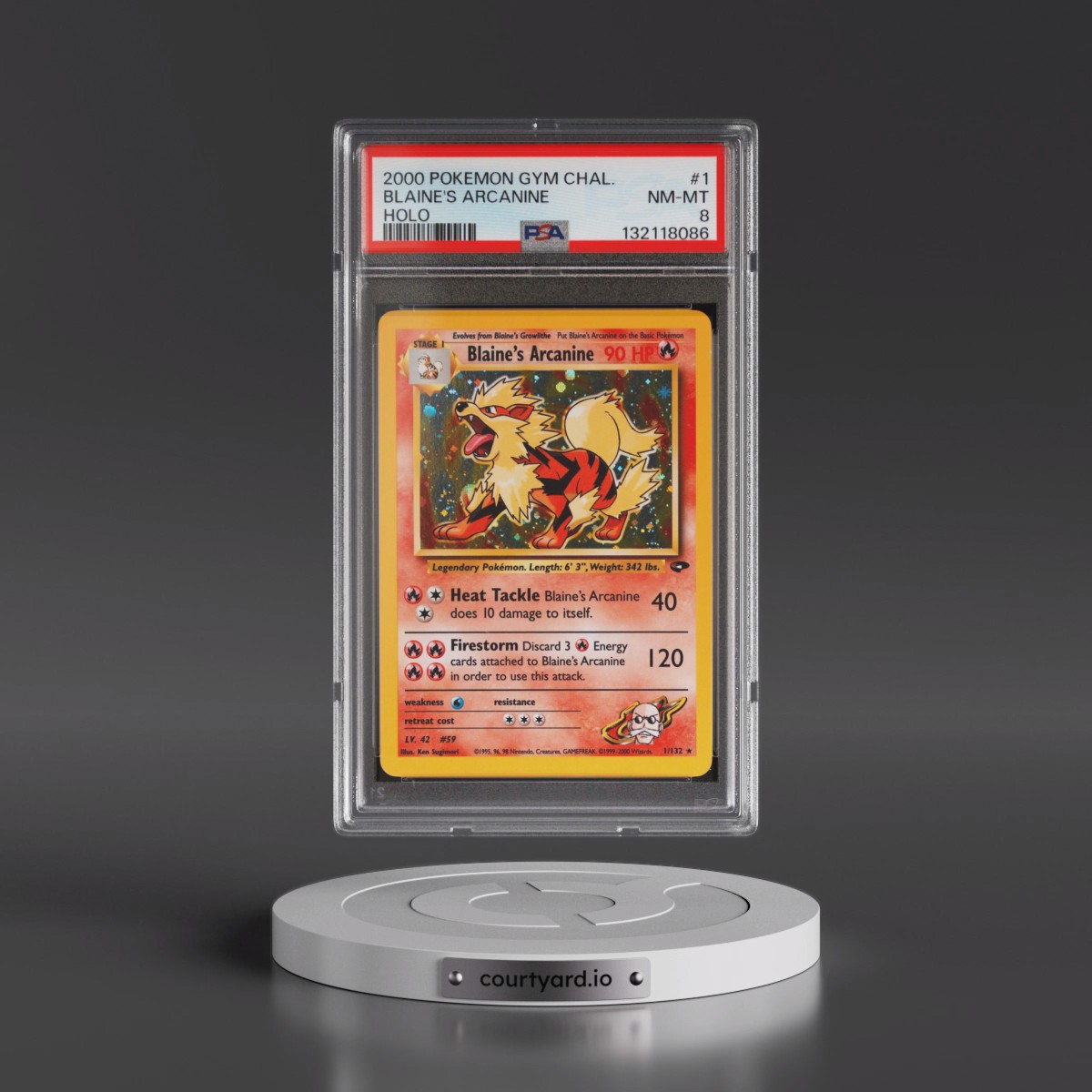 2000 Pokémon Gym Challenge #1 Blaine's Arcanine - Holo (PSA 8 NM-MT)