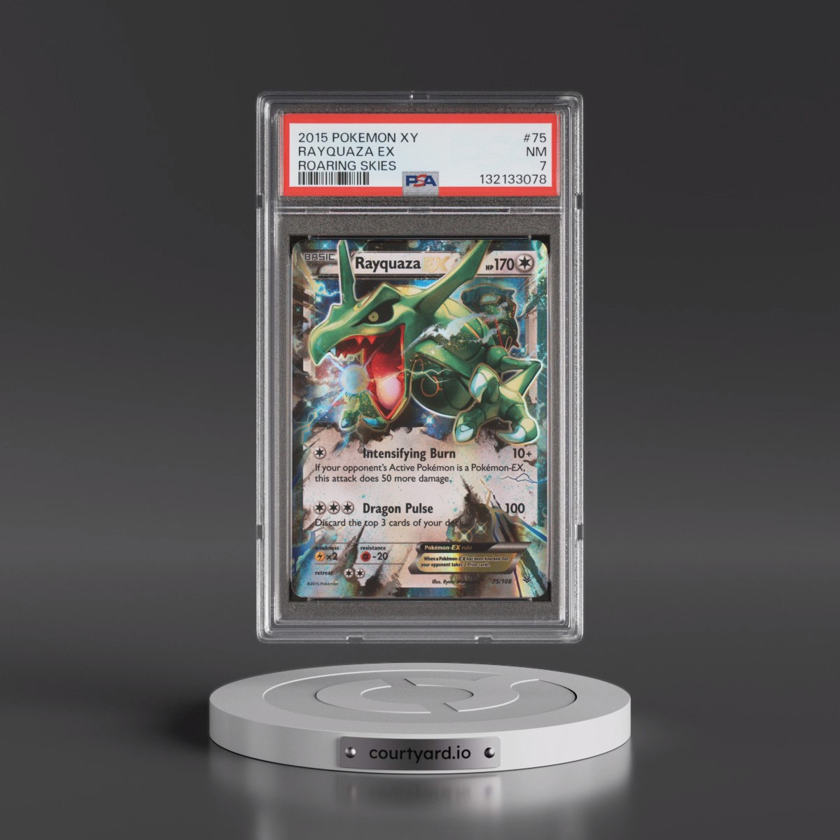 2015 Pokémon XY Roaring Skies #75 Rayquaza EX - Holo (PSA 7 NM)