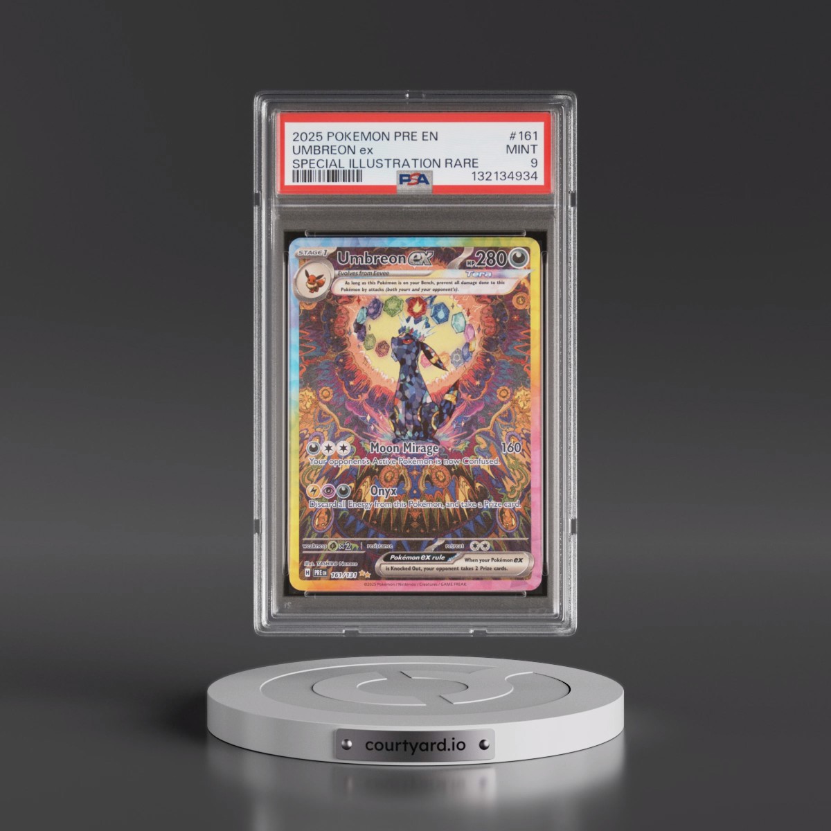 2025 Pokémon Pre EN-Prismatic Evolutions #161 Umbreon EX - Holo Special Illustration Rare (PSA 9 MINT)