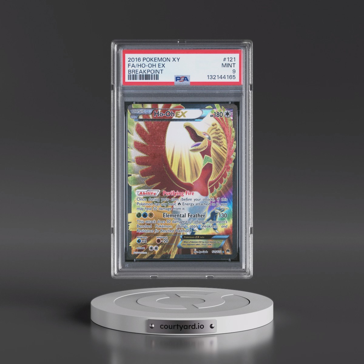 2016 Pokémon XY Breakpoint #121 HO-Oh EX - Holo Full Art (PSA 9 MINT)