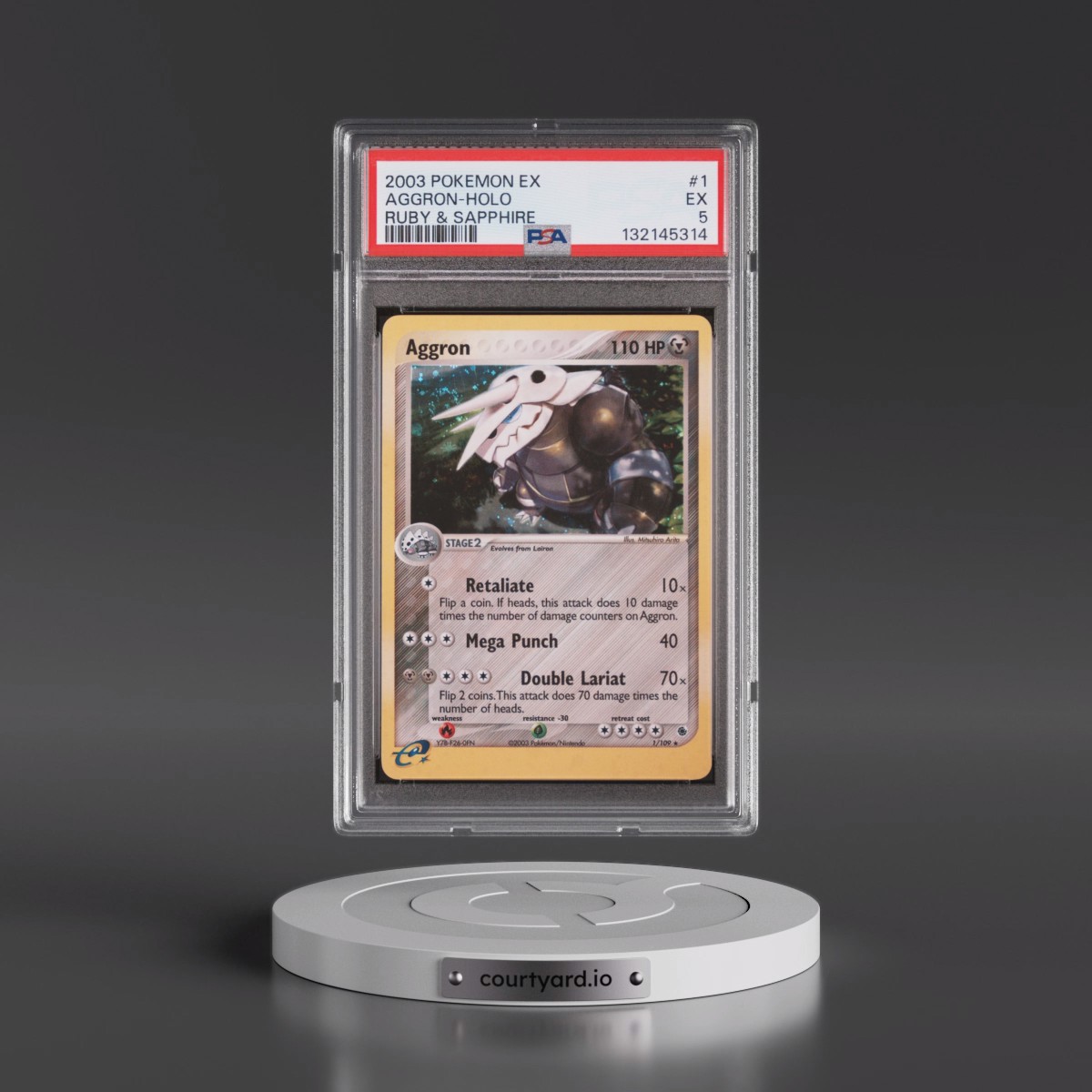 2003 Pokémon EX Ruby & Sapphire #1 Aggron - Holo (PSA 5 EX)