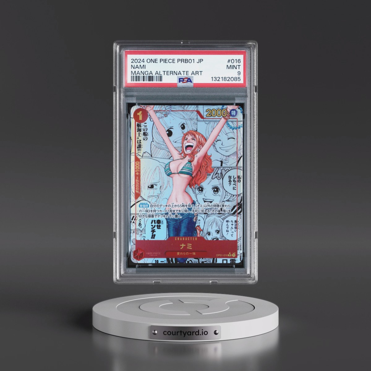 2024 One Piece Japanese Premium Booster -One Piece Card the Best #016 Nami - Manga Alternate Art (PSA 9 MINT)