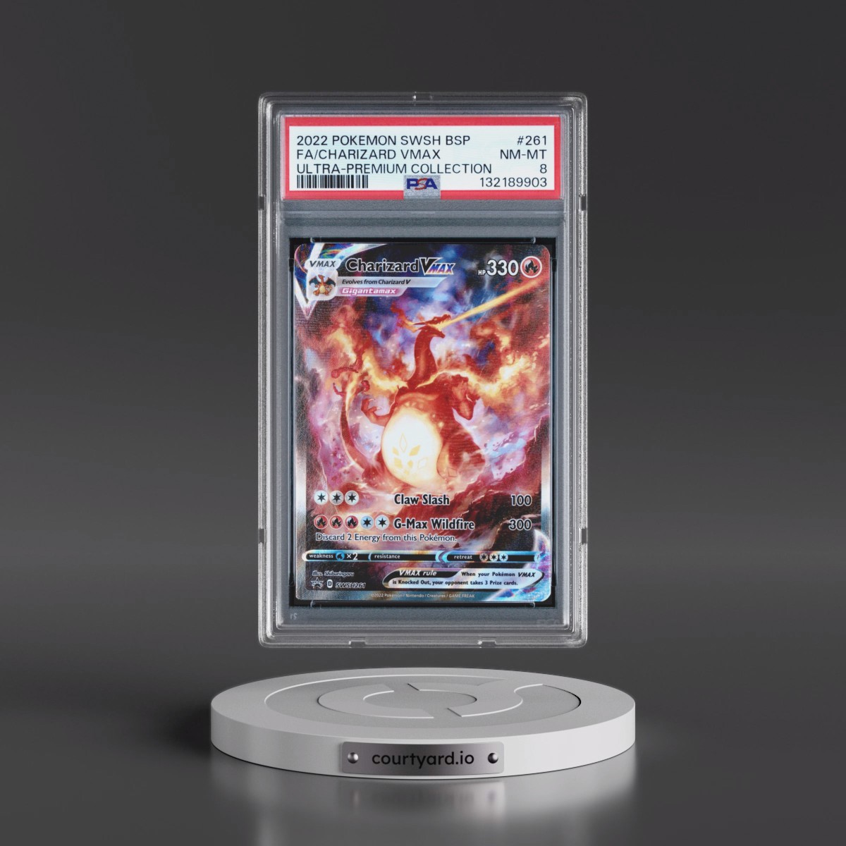 2022 Pokémon Swsh Black Star Promo #261 Charizard Vmax - Full Art Sword & Shield Ultra-Premium Collection-Charizard (PSA 8 NM-MT)