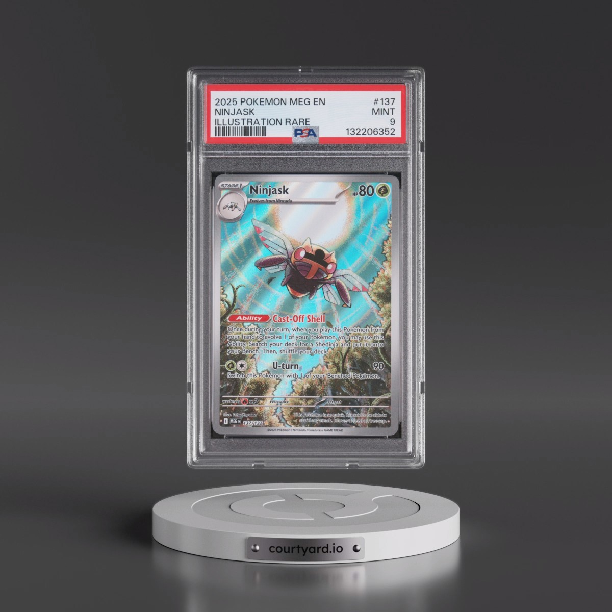2025 Pokémon Meg EN-Mega Evolution #137 Ninjask - Illustration Rare (PSA 9 MINT)