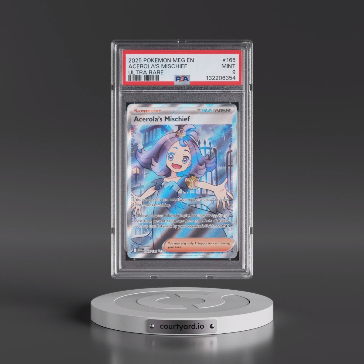 2025 Pokémon Meg EN-Mega Evolution #165 Acerola's Mischief - Ultra Rare (PSA 9 MINT)