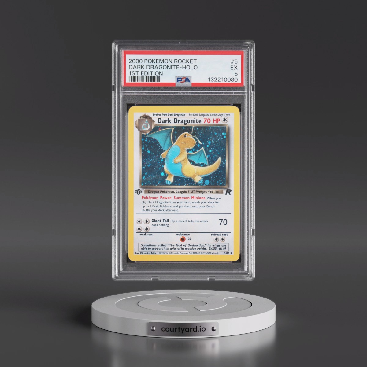 2000 Pokémon Rocket #5 Dark Dragonite - 1st Edition Holo (PSA 5 EX)