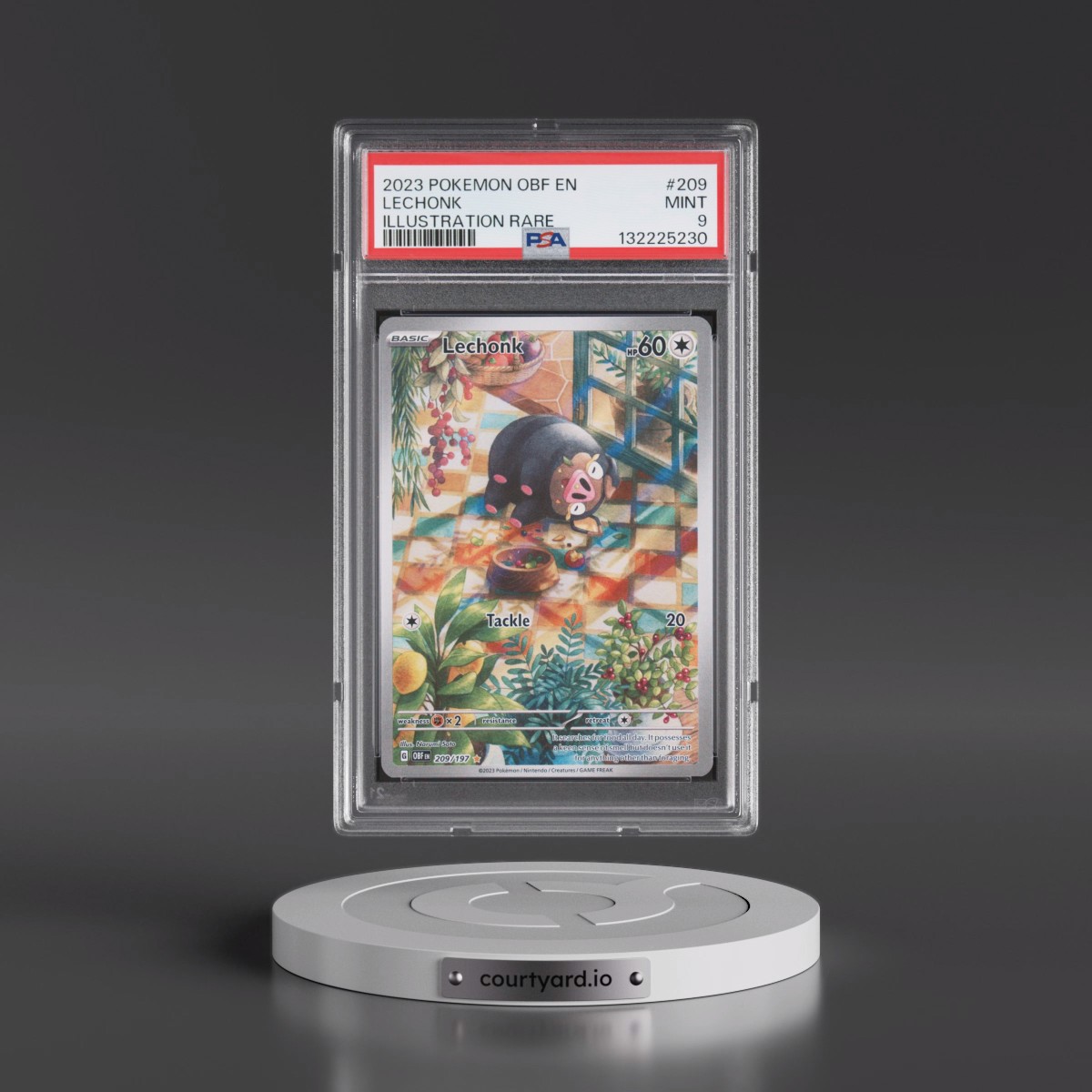 2023 Pokémon Obf EN-Obsidian Flames #209 Lechonk - Illustration Rare (PSA 9 MINT)