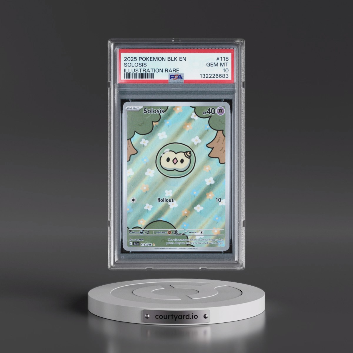 2025 Pokémon Blk EN-Black Bolt #118 Solosis - Illustration Rare (PSA 10 GEM MINT)