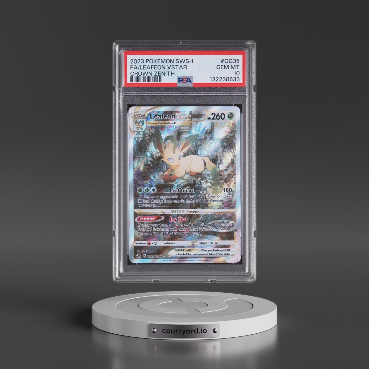 2023 Pokémon Sword and Shield Crown Zenith #GG35 Leafeon Vstar - Full Art (PSA 10 GEM MINT)