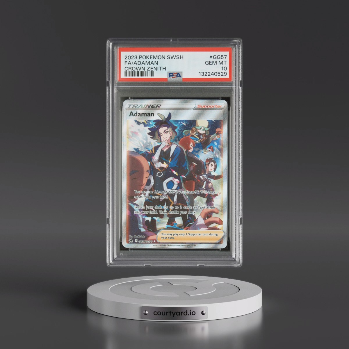 2023 Pokémon Sword and Shield Crown Zenith #GG57 Adaman - Full Art (PSA 10 GEM MINT)