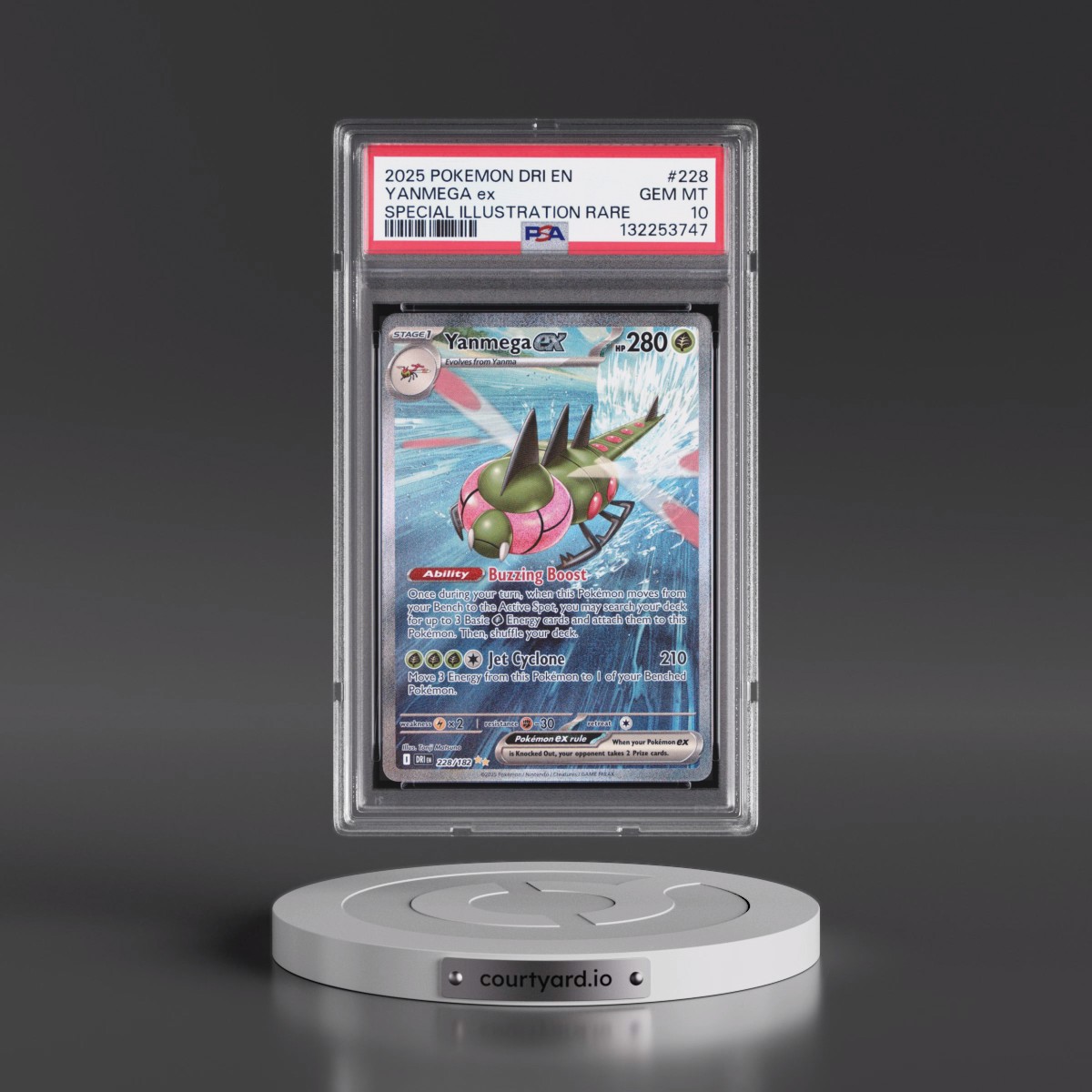 2025 Pokémon Dri EN-Destined Rivals #228 Yanmega EX - Holo Special Illustration Rare (PSA 10 GEM MINT)