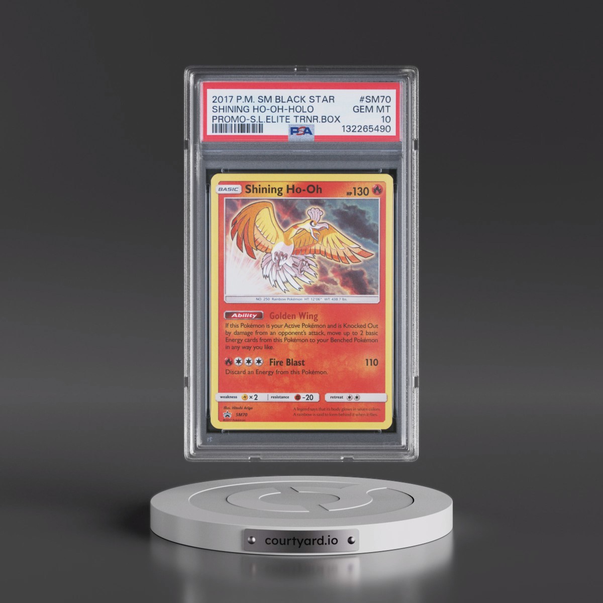 2017 Pokémon SM Black Star Promo #SM70 Shining HO-Oh - Holo Holo Shining Legends Elite Trainer Box (PSA 10 GEM MINT)