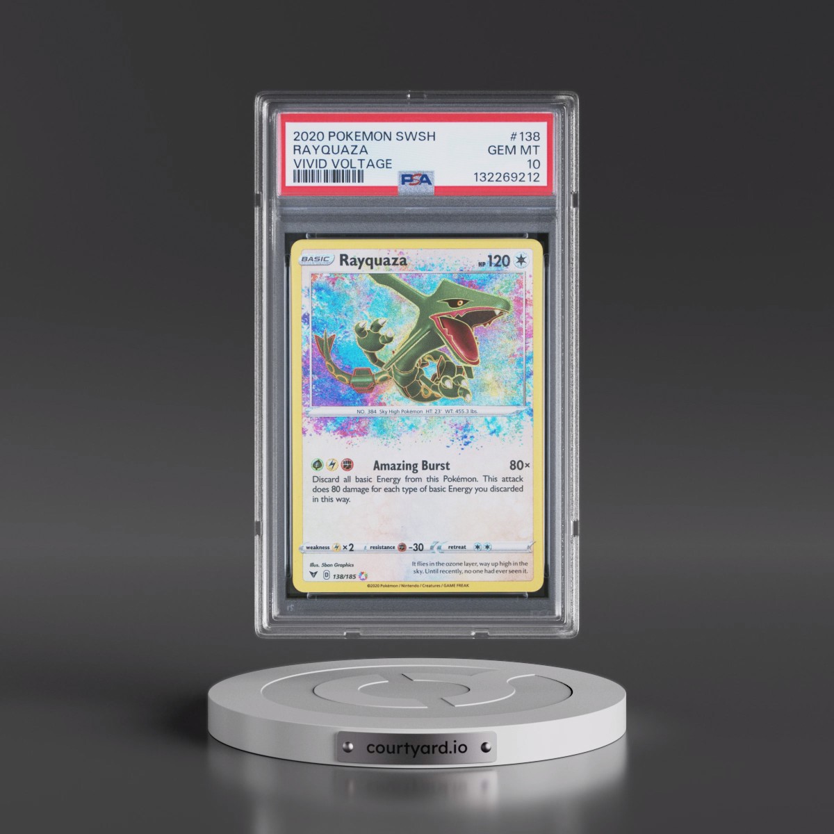 2020 Pokémon Sword & Shield Vivid Voltage #138 Rayquaza (PSA 10 GEM MINT)