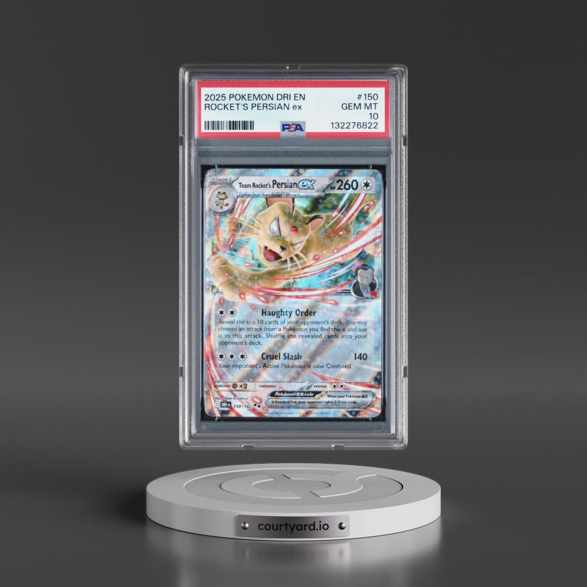 2025 Pokémon Dri EN-Destined Rivals #150 Team Rocket's Persian EX - Holo (PSA 10 GEM MINT)