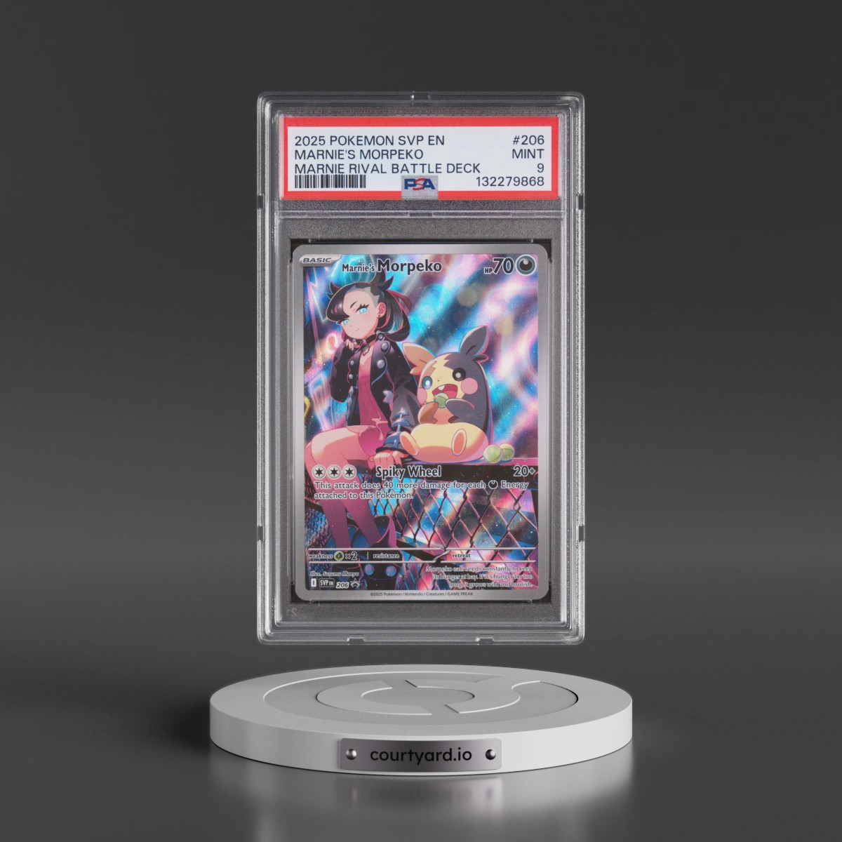 2025 Pokémon Svp EN-SV Black Star Promo #206 Marnie's Morpeko - Marnie Rival Battle Deck (PSA 9 MINT)