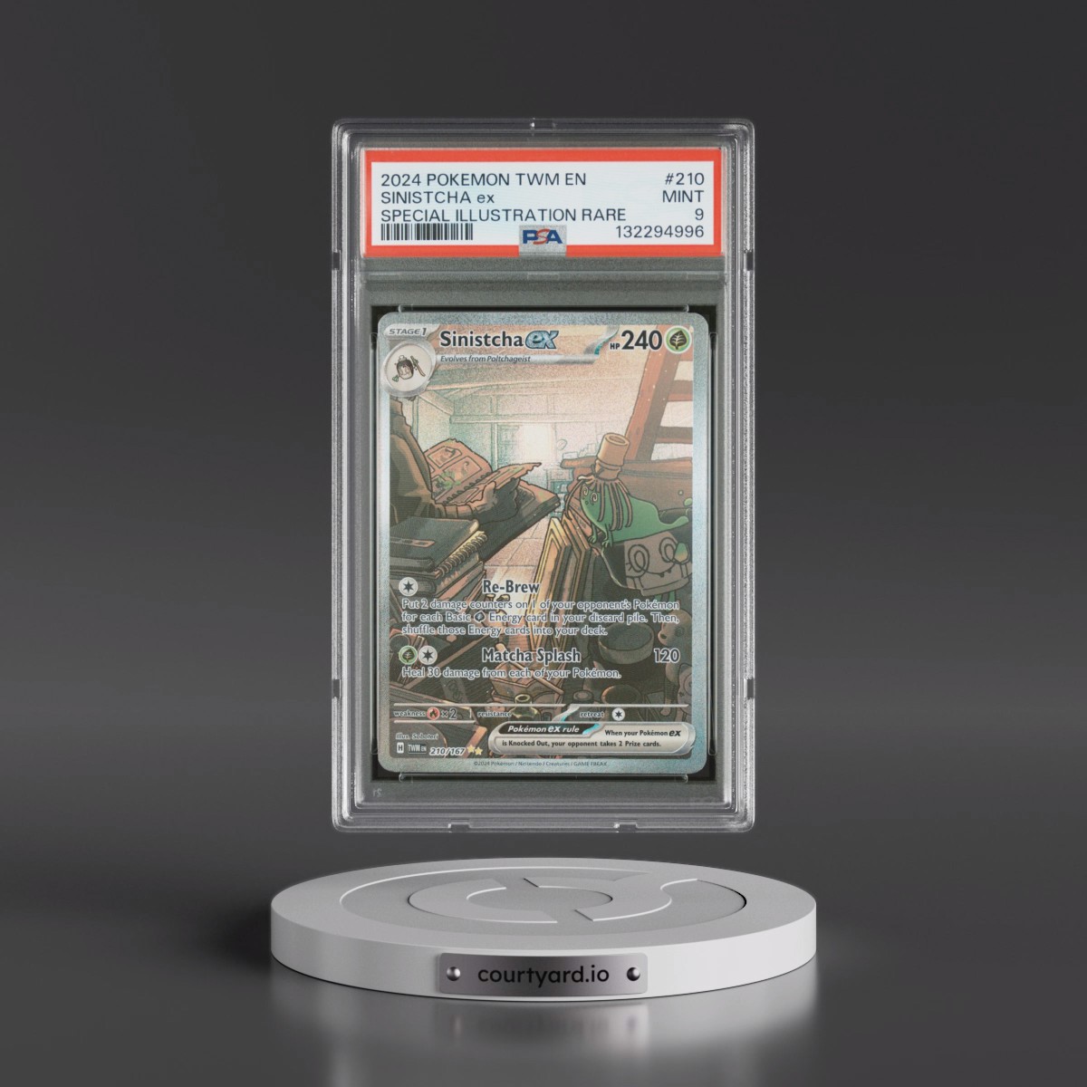 2024 Pokémon Twm EN-Twilight Masquerade #210 Sinistcha EX - Holo Special Illustration Rare (PSA 9 MINT)